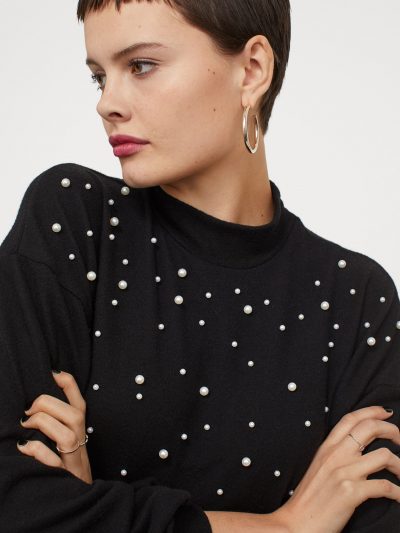 White Embellished Satin Through Blouse